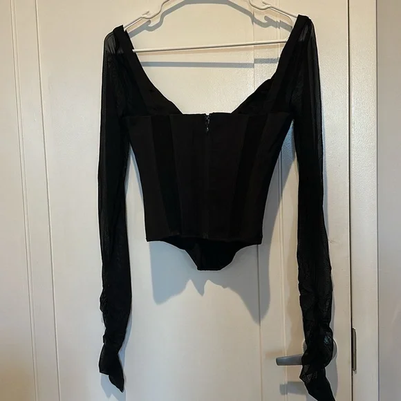 House of CB 'Araminta' Black Mesh Long Sleeve Corset NWOT - Picture 6 of 6